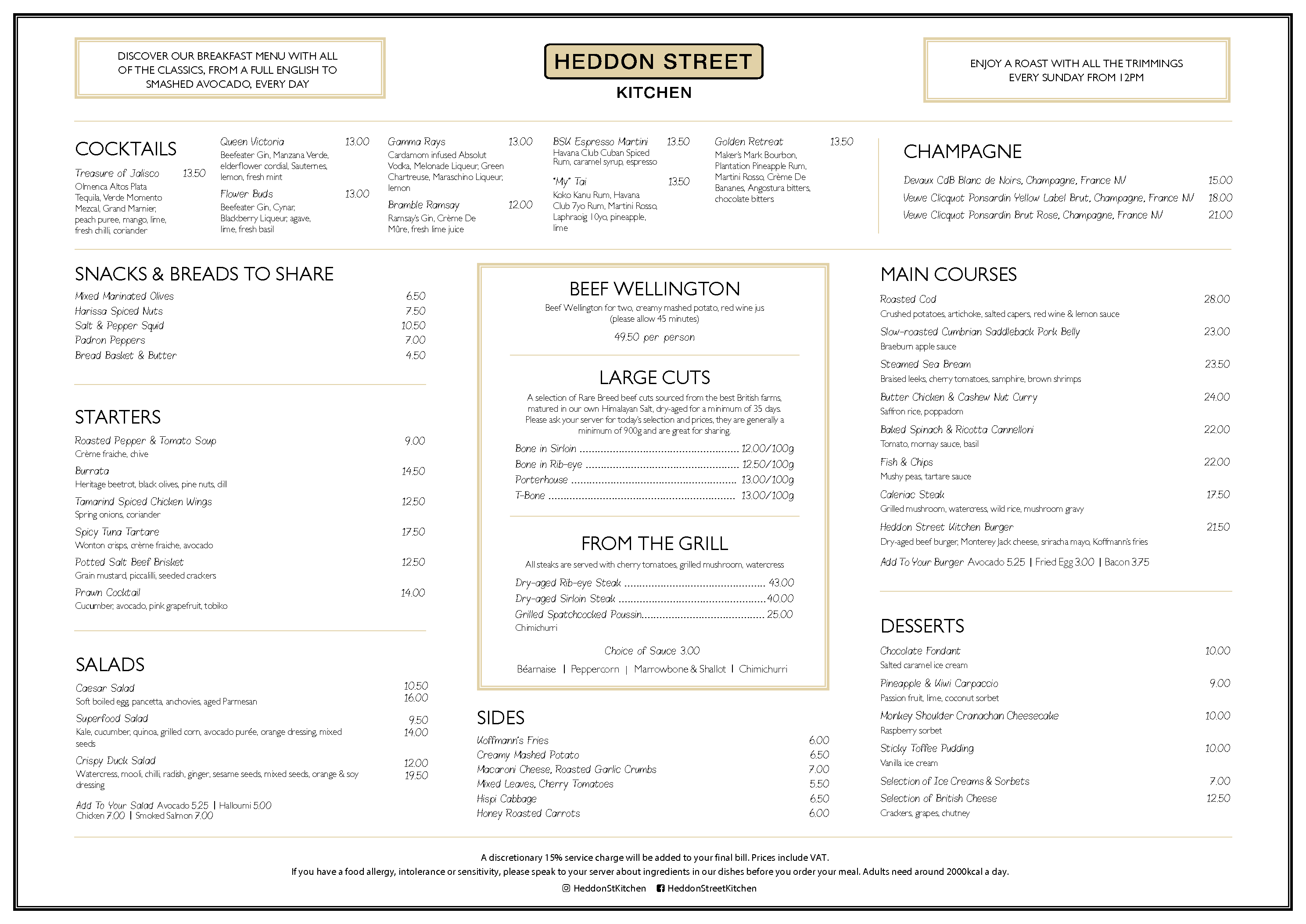 Menus Heddon Street Kitchen Gordon Ramsay Restaurants