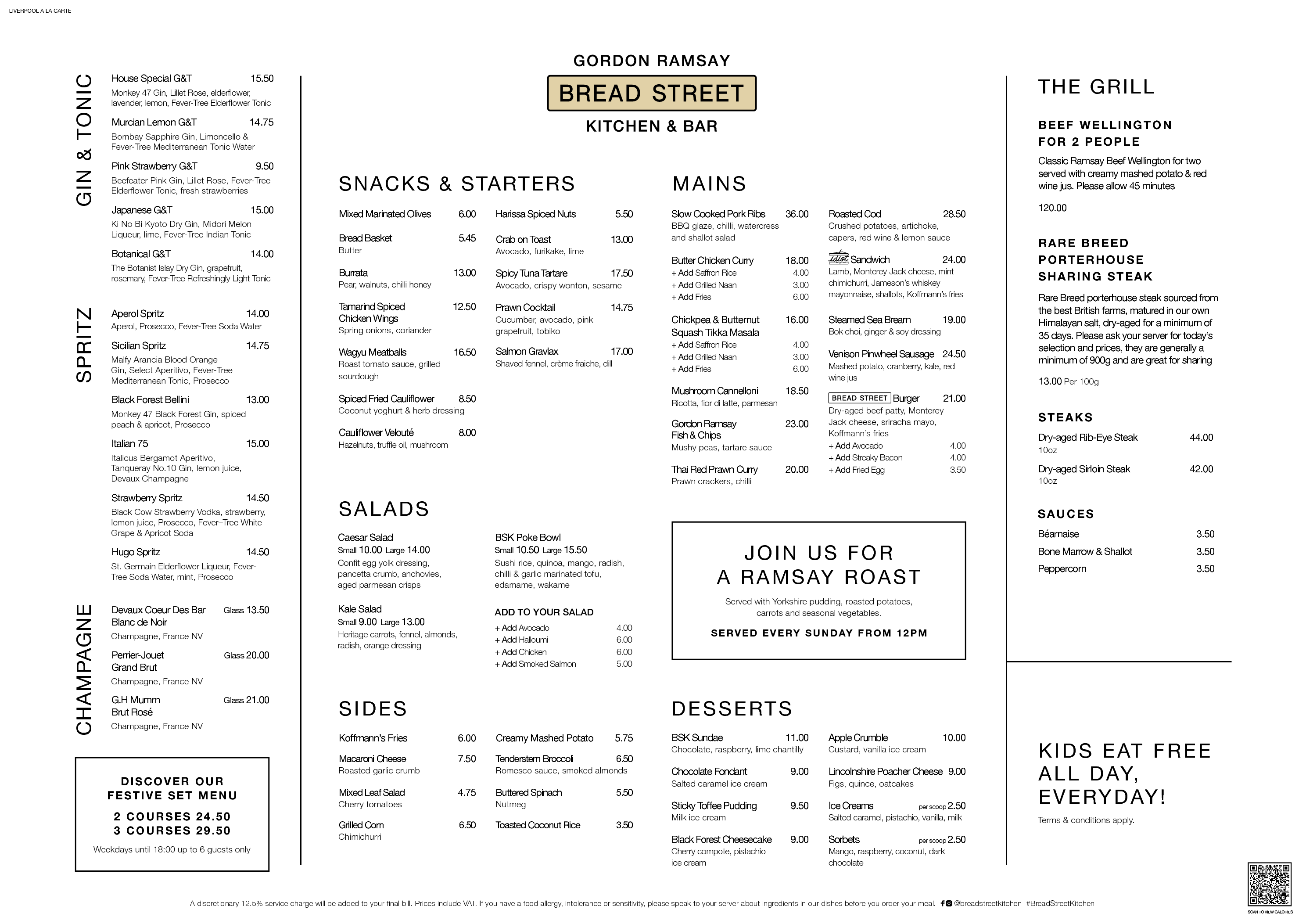 Menus | Bread Street Kitchen & Bar - Liverpool | Gordon Ramsay Restaurants
