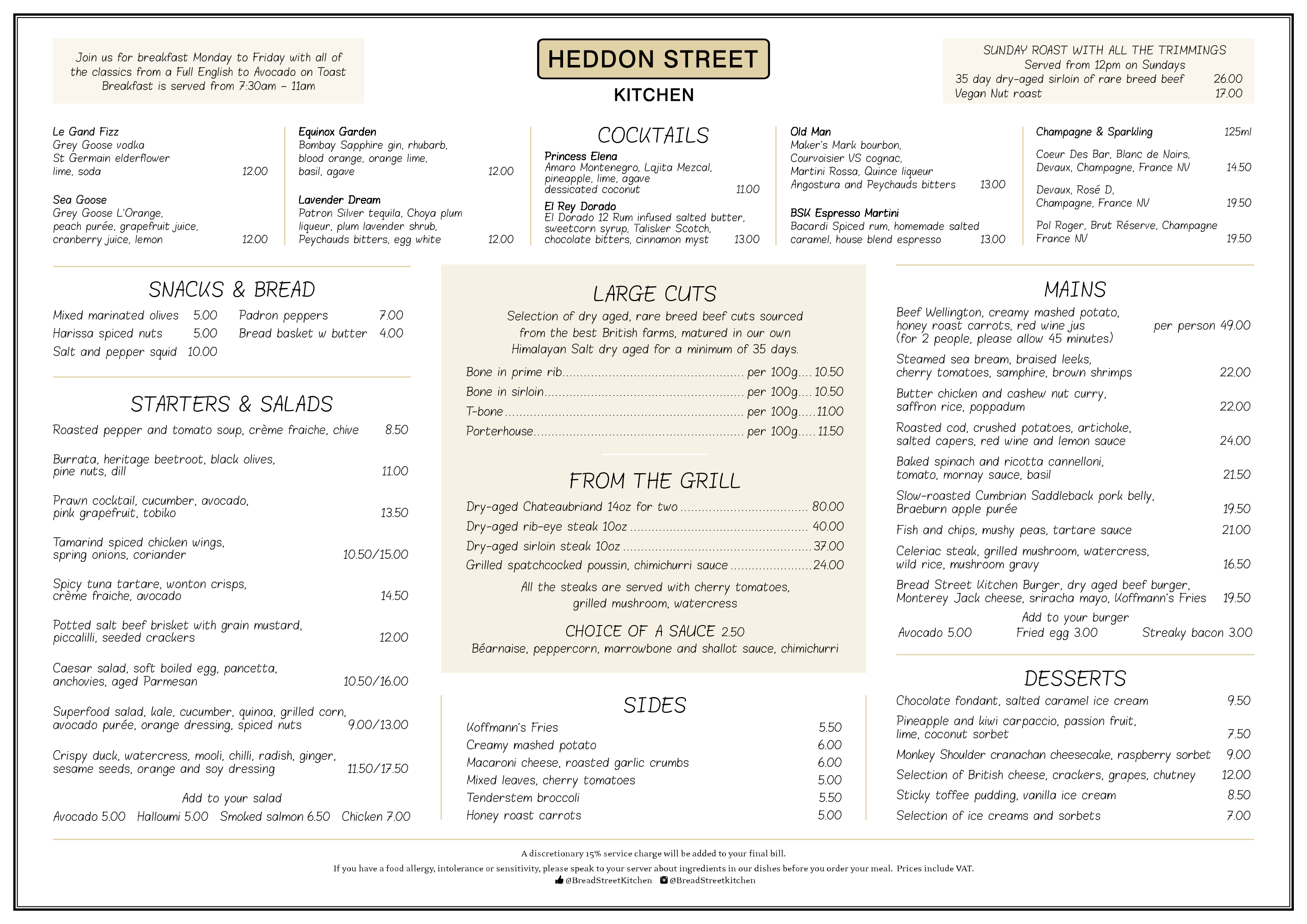 Menus Heddon Street Kitchen Gordon Ramsay Restaurants