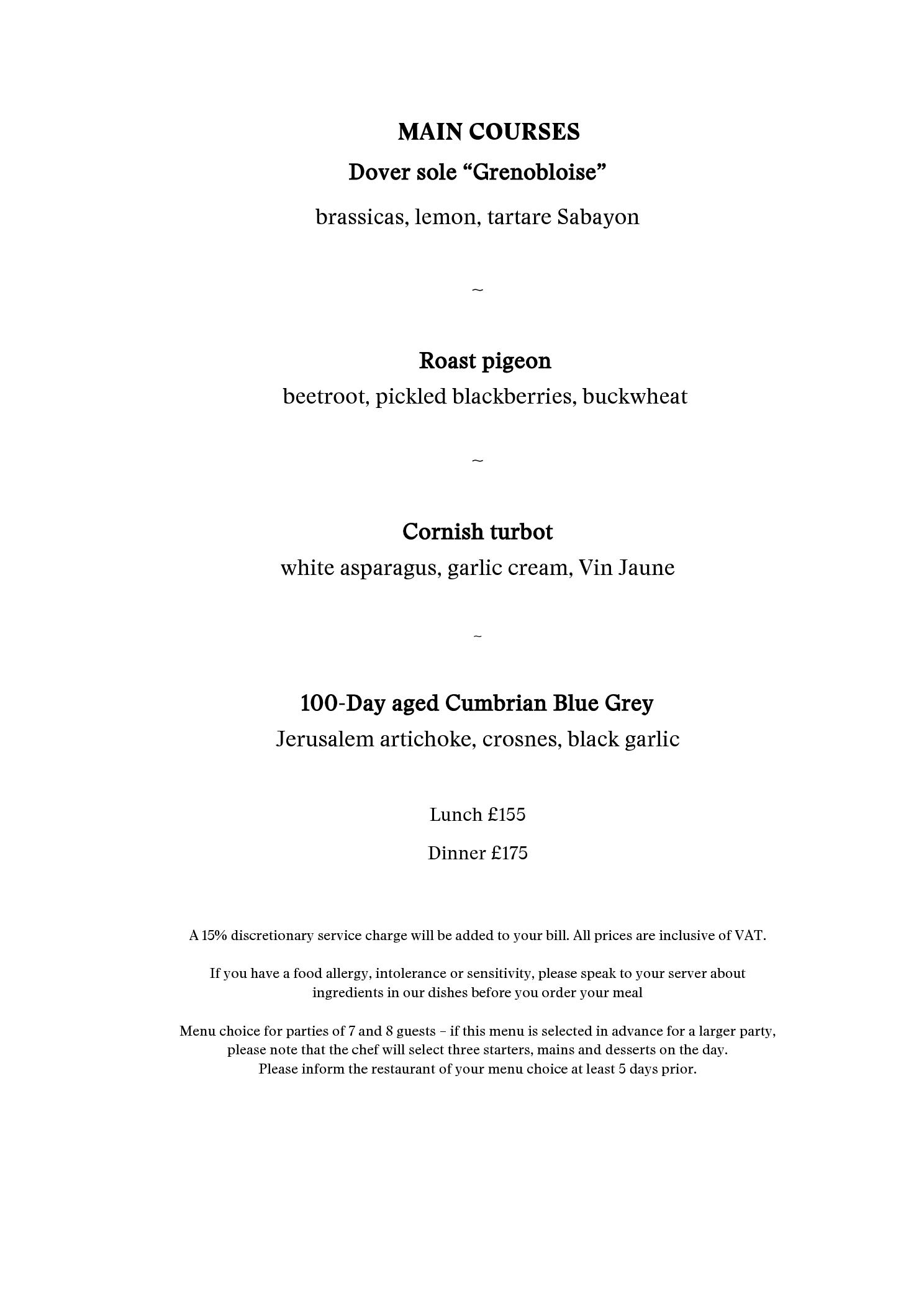 Menus | Restaurant Gordon Ramsay