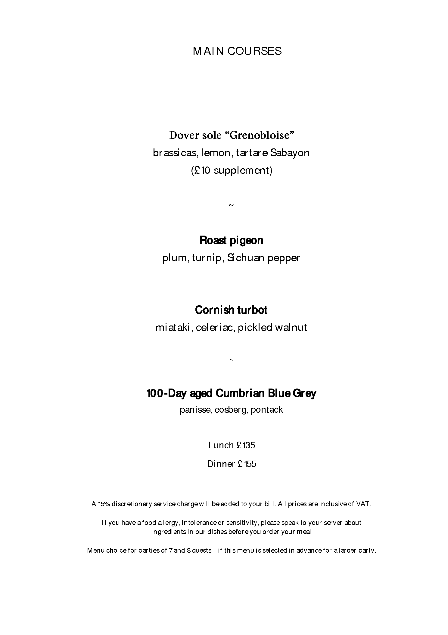 Menus | Restaurant Gordon Ramsay