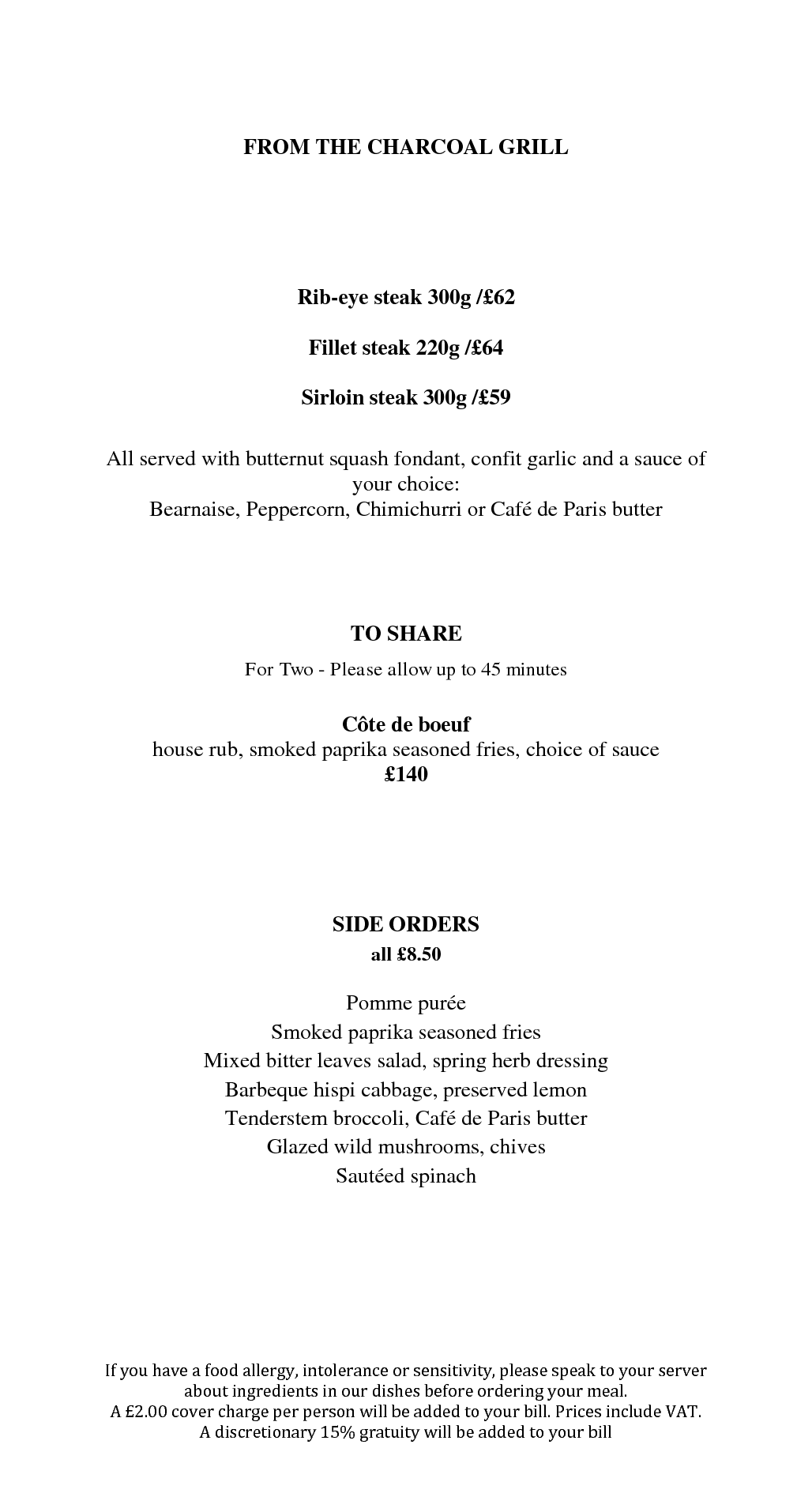 Menus Savoy Grill Gordon Ramsay Restaurants