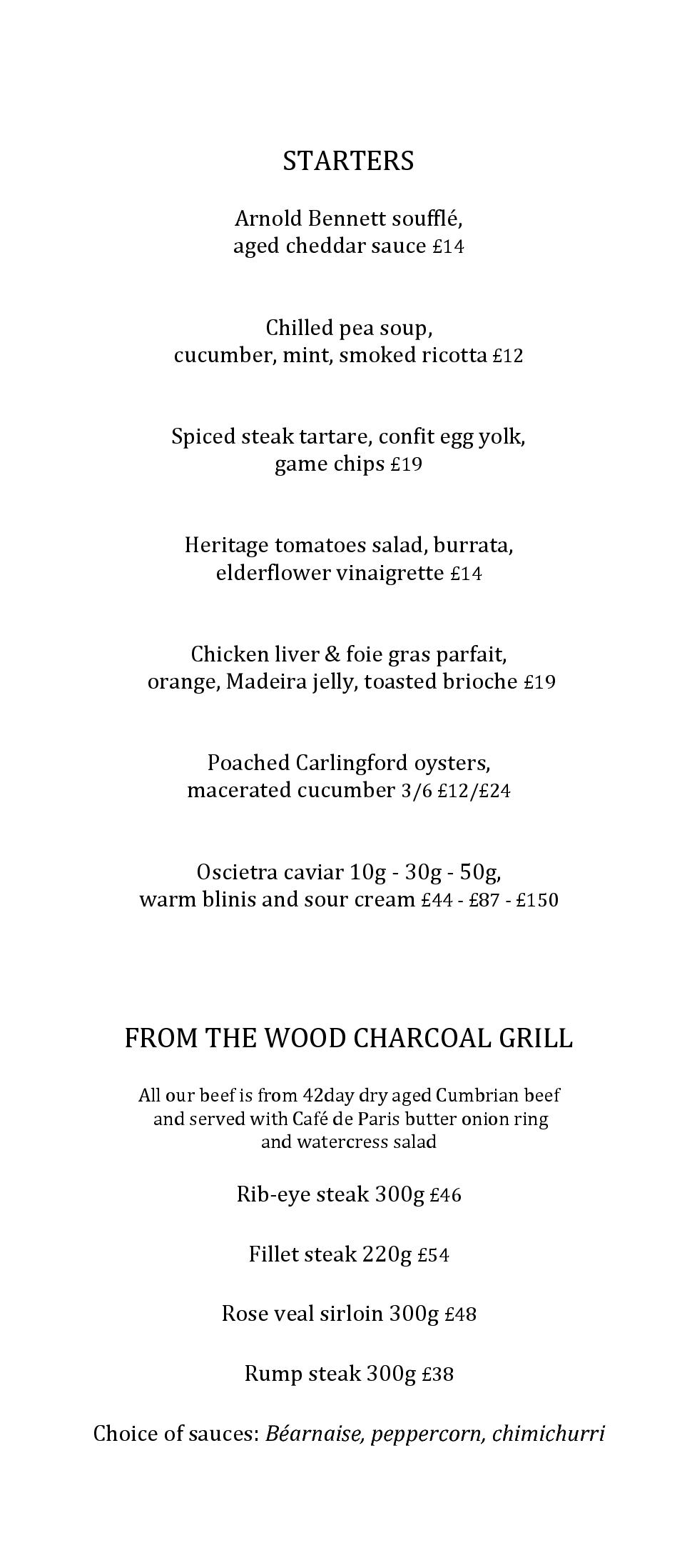 Menus Savoy Grill Gordon Ramsay Restaurants