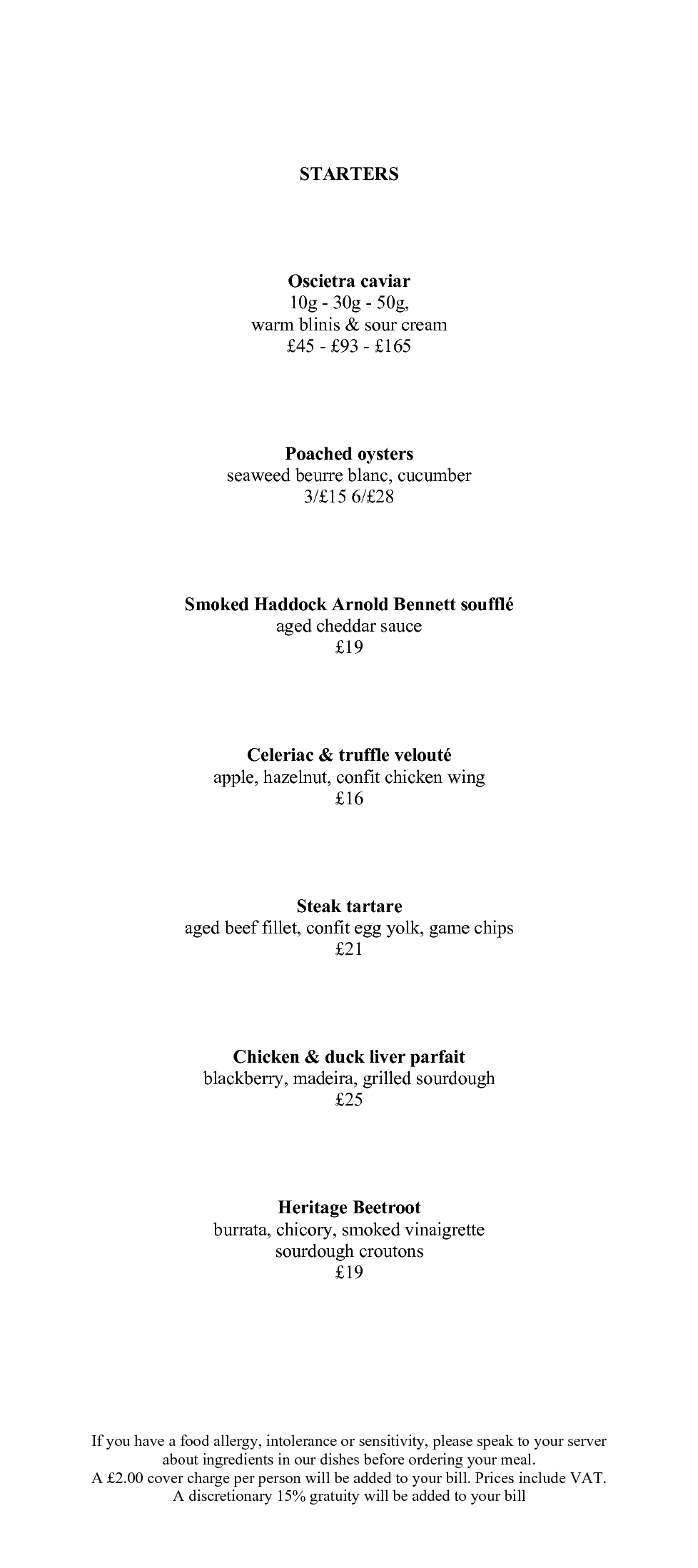 Menus Savoy Grill Gordon Ramsay Restaurants