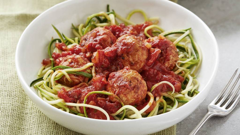 Courgetti Spaghetti With Meatballs