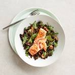 Grilled Salmon with Garlic Mushroom and Lentil Salad &raquo; Gordon Ramsay Restaurants
