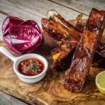 BBQ Smoke Pork Ribs with Apple Mustard & Maple Glaze Recipe