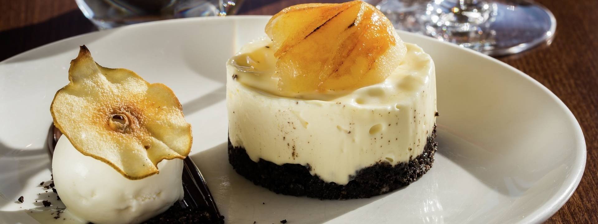 cheesecake chocolate gordon ramsay poached pear gordonramsayrestaurants vanilla recipes pears