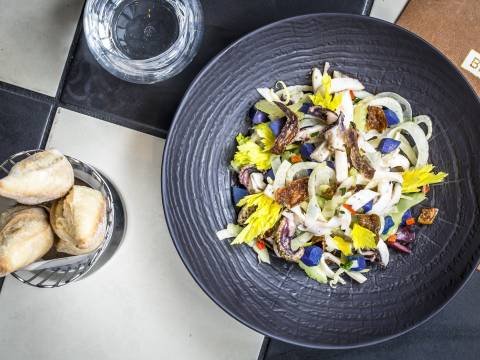 Cuttlefish celery vitelottepotatoesblack olives and lemon dressing 4