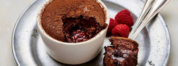 Flourless Chocolate and Raspberry Pots