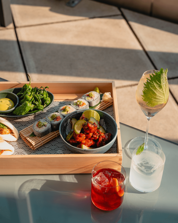 Sushi, snacks and cocktails served at Lucky Cat 22 Bishopsgate